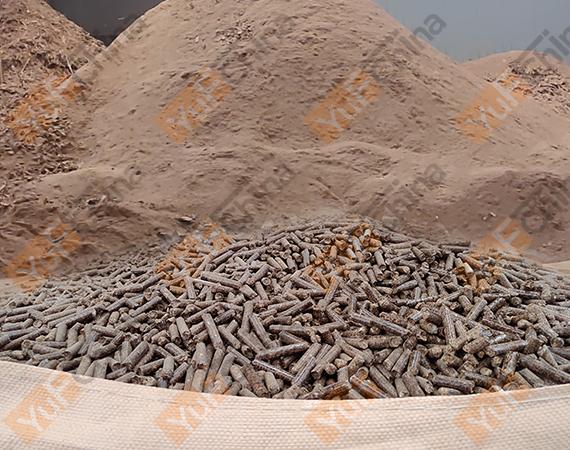 By on ton materials, how many biomass pellets can be produced?